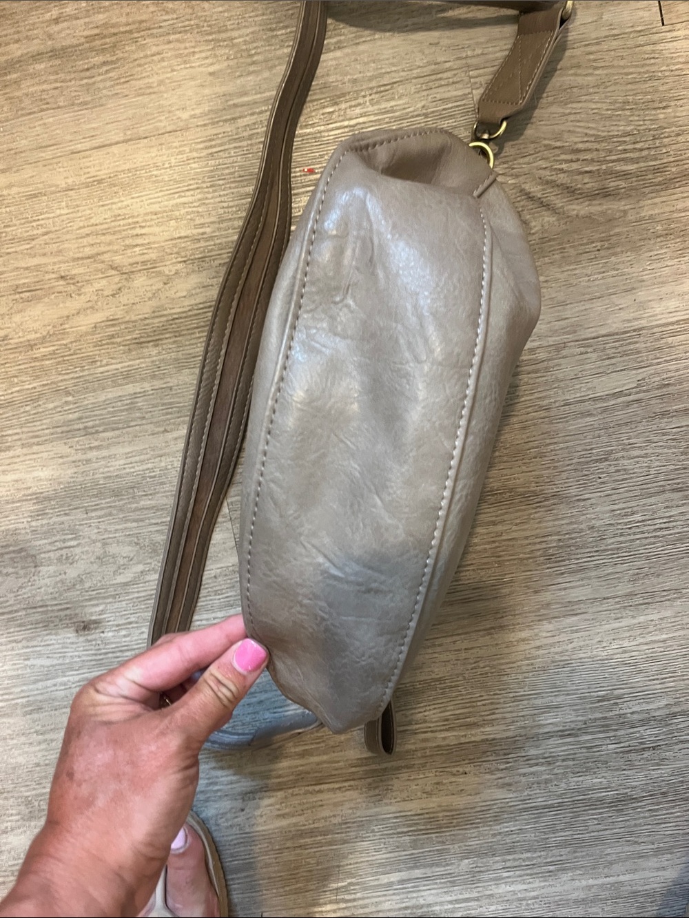Joy Susan Taupe Crossbody Belt Bag - Picture 2 of 5